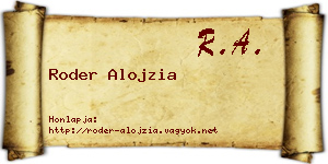 Roder Alojzia névjegykártya